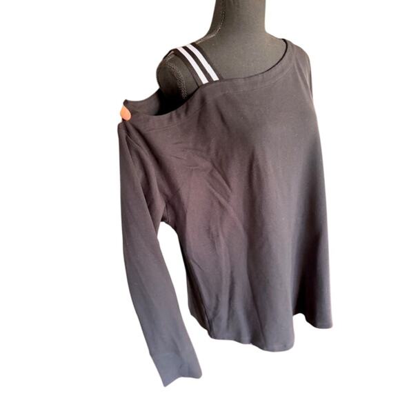 Cabi Black Long Sleeve Tee with Black and White Shoulder Strap Size XL - Picture 3 of 5